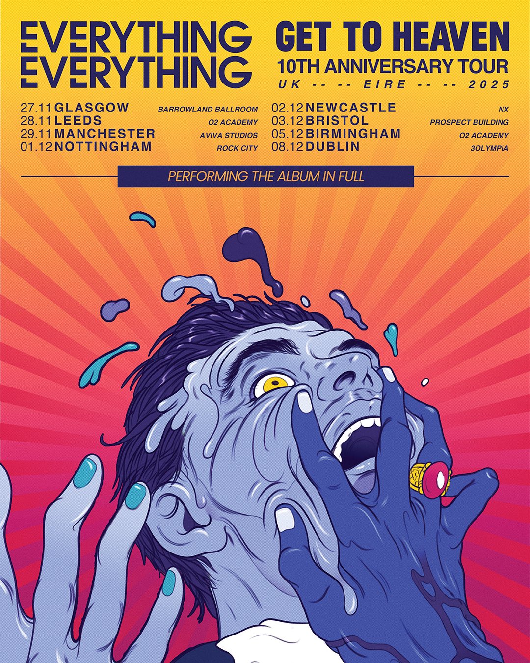 Everything Everything Tour Poster, partners with Twickets