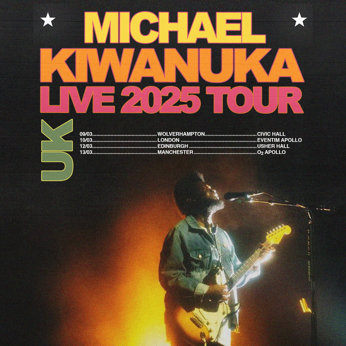 Michael Kiwanuka Tour Poster, partners with Twickets