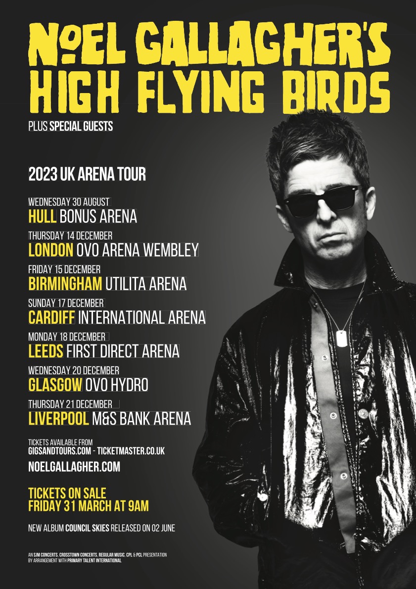 Noel Gallagher's High Flying Birds Tour Poster, partners with Twickets