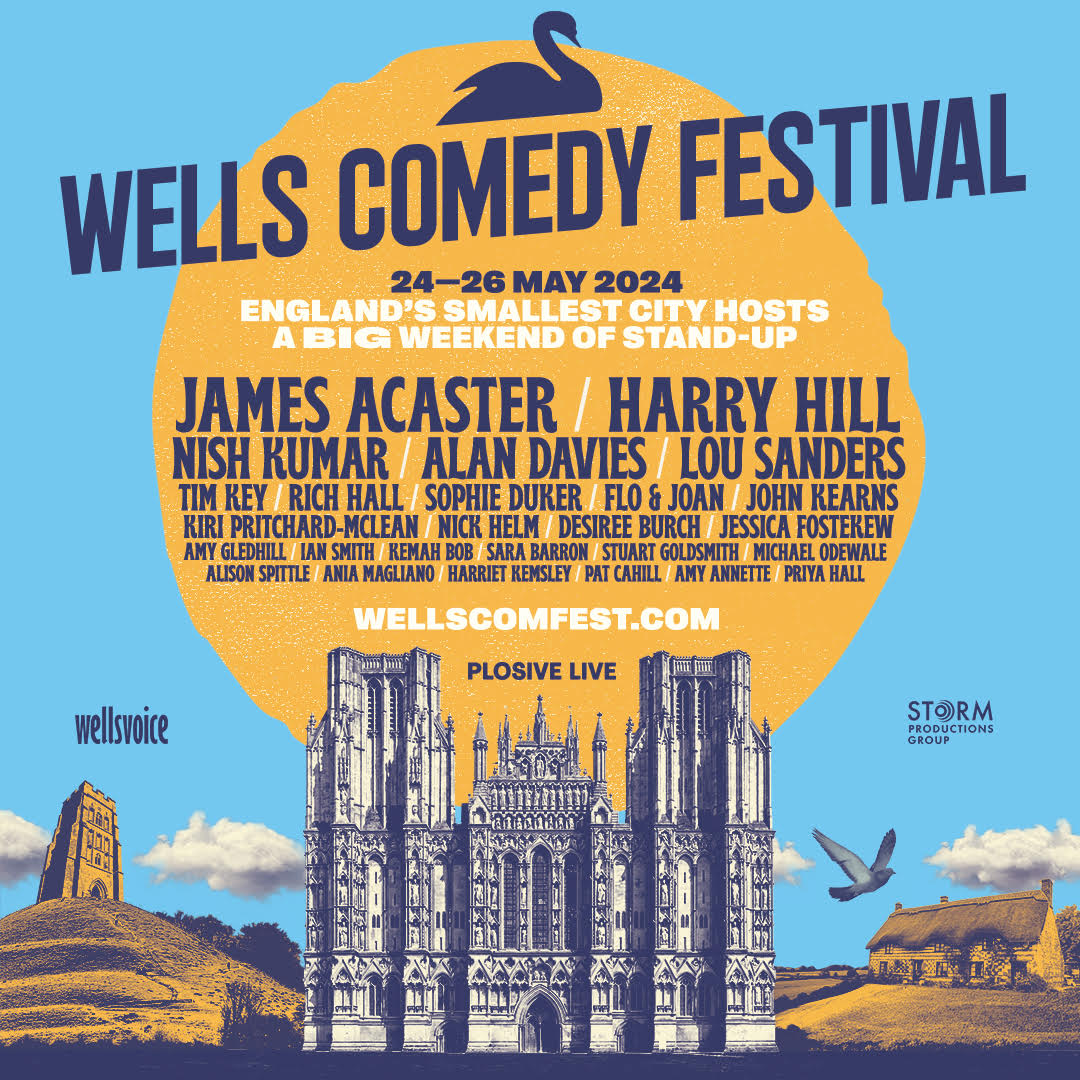 Wells Comedy Festival Tour Poster, partners with Twickets